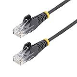 StarTech.com カテゴリ6 LANケーブル 3m Cat6極細ギガビットイーサネットケーブル ブラック ツメ折れ防止RJ45コネクタ 28AWG N6PAT300CMBKS