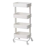 収納ワゴン キッチンワゴン バスケットトローリー 4段 2018新作 キッチンラック 収納キッチン キャスター付き カウンターワゴン