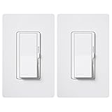 Lutron Diva調光機能付きCFL / LEDディマーwith Wallplate 2 Pack DVWCL-153PH-WH-2pk 1