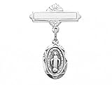Sterling Silver OVAL MIRACULOUS BABY PIN great baptism christening gift baby badge baptism keepsake 