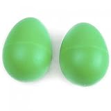 ノーブランド品 4枚　プラスチック製　卵の形　ガラガラ　知育玩具　楽器パーツ　飾り　全3色選べ - 緑