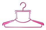 ハイネックハンガー 「Livido」 1本組 肩幅伸縮 幅42~54cm ネック伸縮8~14cm 回転フック パールピンク日本製