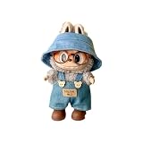 Labubu 服 Labubuぬいぐるみ 対応 手作り デニムオーバーオール＆帽子セット labubu clothes 手工製作 Labubu アクセサリー かわいい ドール服（人形本体別売り・本商品に含まれません） (ベアストラップです) [並行輸入品]