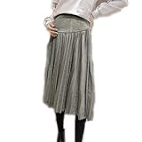 [my Spica] マタニティ プリーツ スカート ベロア 生地 マタニティウェア 産前産後 ゆったり 着れる アコーディオン プリーツスカート 妊婦服 マタニティー 秋 冬 (グリーン 緑)