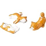 かわいい食器 「 しばいぬな毎日 」 柴犬(3人分セット) 箸置き 約6×4cm 動物 雑貨 犬 グッズ 人間用 食器 白 SAN4573