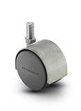 Shepherd Pacer Series 50mm Diameter Die-Cast Twin Urethane Wheel Swivel Caster, 5/16 Diameter x 1/2 