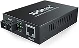 10Gtek ギガビット イーサネット 光メディアコンバーター,デュアル SC ファイバー コネクター,マルチモード,1310nm,伝送距離最大1.5km