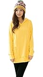 (ビグッド)Bigood パーカー レディース 無地 トレーナー プルオーバーパーカー スウェット 秋冬 カジュアル オーバーパーカー マタニティ 授乳服（イエローXL）