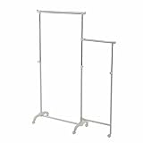 3WAY 伸縮式 パイプハンガーラック キャスター付き コンパクト ワイド L字型 洋服掛け 室内物干し 衣類整理