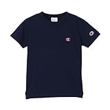 [チャンピオン] 綿100% Tシャツ キッズ 半袖 丸首 綿100％ COTTON USA ワンポイントロゴ刺繍 ショートスリーブTシャツ ベーシック CK-Z301/CK-Z301Z ネイビー(別注) 140