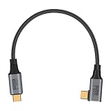 Poyiccot 短い USB C ケーブル L型 0.3M、USB Type C ケーブル L字 PD 対応 、100W/5A 急速充電 40Gbps 高速データ転送 8K 60Hz USB C 映像出力ケーブル、断線防止 ナイロン編み USB Type-C ケーブル対応 MacBook/Thunderbolt 4などタイプC機種