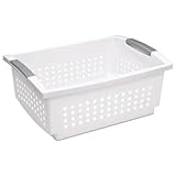 Sterilite 16648006 Large Stacking Basket with Titanium Accents, White, 6-Pack by STERILITE [並行輸入品]