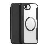 【SkinX Pro Series】iPhone 17e / iphone 16e 兼用 ケース 手帳型ケース MagSafe対応 カード収納 ワイヤレス充電対応 マグネット式 超薄型 軽量 高級PUレザー 背面クリア 耐衝撃 全面保護(17e/16e兼用、ブラック)