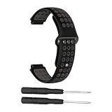 for GARMIN 腕時計ストラップ バンド シリコーン製 腕時計 交換バンド for ガーミン ForeAthlete 235J/220J/230J/235J/620J/630J/735XTJ /Approach S20 / S5 / S6 ベルト 交換ベルト バンド for フォーアスリート235J シリコン製腕時計ストラップ/交換ベルト工具付き (ブラック)