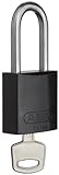 Brady Aluminum Lockout/Tagout Padlock, Keyed Different, 1-3/5 Body Length, 1 Shackle Clearance, Blac