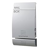 LEON 郵便ポスト mail box デザイナーズ ポスト MB4502 ステンレス (マグネットなし) シルバー