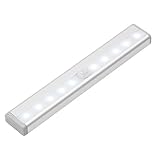 Uvistar LED人感センサーライト　室内/物置/クローゼット/倉庫/廊下/玄関周りなど等どこにでも簡単取り付け10球 自動点灯 乾電池式 アルミ製