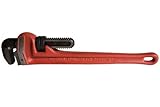 Superior Tool 02818 Heavy Duty Straight Cast-Iron Handled Pipe Wrench 2-1/2 Inch, Eighteen Inch Pipe