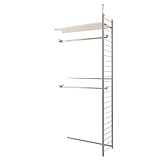 突っ張り壁面間仕切りワードローブ幅88cm　連結用　背板無しタイプ　ホワイト色　NJ-0196