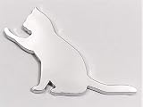 L-hotse タッチねこ 猫型 3D メッキエンブレム 車 ステッカ－