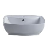 Kingston Brass EV8145 Fauceture Marquis Vitreous China Bathroom Vessel, White [並行輸入品]