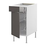 IKEA(イケア) FAKTUM アブストラクト グレー 40 cm 59890368 ベースキャビネット ワイヤーバスケット/ 引き出し/扉 付、アブストラクト グレー