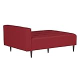 arne ベンチソファ 背もたれ無し ベンチチェアー 長椅子 片肘付き イス ダイニング 2人掛け 合皮レザー Baggy SA 4×5 レッド 赤
