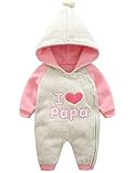 Candykids　ベビー ロンパース　 赤ちゃん着ぐるみ カバーオール ロンパース フード付き長袖防寒着　長袖防寒着　 (90cm, グレー)