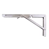B Baosity １個　軽量　304ステンレス鋼　シルバー　折りたたみ式　ボート　ベンチ　シェルフ　テーブル　ブラケット　全5サイズ - 14インチ