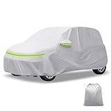 X AUTOHAUX 【トヨタ シエンタSIENTA 10系用】車ボディカバー 自動車カバー 新型100%防水生地&5層構造 軽量・女性でも楽々 裏起毛 塗装面保護 運転席ジッパー付き/ドア開閉可能/忘れ物をしても安心 耐強風 防風ロープ/収納袋付き 日焼け/梅雨対策 車中泊 仮眠 暑さ対策 UVカット シルバー