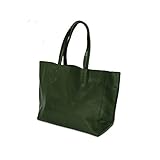 【ノーブランド品】本革トートバッグ　軽量【CH1121A-TYPEB グリーン】