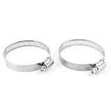uxcell ホースクランプ　ホースバンド ステンレススチール 44mm-67mm シルバートーン 2個入り