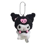 Hellokitty Friends キャラクターぬいぐるみバッグクリップキーチェーンバックパックハンガーアニメぬいぐるみフィギュアおもちゃ1個 3.18インチ(2種類), ブラックマントラビット