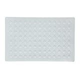 SlipX Solutionsホワイトラバーバスマットは、浴槽やシャワーの必需品のカバーと信頼性の高いスリップ抵抗を提供します (14インチ x 22インチ、100+吸盤、洗濯機使用可)。 06400