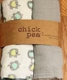 Chick Pea Muslin Swaddle Blankets - Set of 2 Gray Elephant by Chic Pea