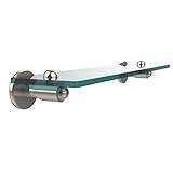 Allied Brass SH-1/22-PNI 22 by 5-Inch Single 3/8-Inch Glass Shelf by Allied Brass