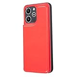 【Aqier】For 互換性 Redmi 12 5G XIG03 適用 背面手帳型 軽い薄い 純色 レザーケース（レッド） シャオミ mi12 5G ケースカード入れ 片手操作 バック​カバー mi12 5G 赤色