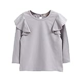 enchante petit(アンシャンテ プティ) キッズ 子供 バックリボン付肩フリル長袖カットソー ≪全9色≫ 100cm #グレー