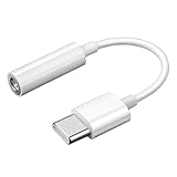 A-CRAFT USB type-c イヤホンジャック 変換 アダプタ DAC内蔵 3.5mm 4極 11cm (ホワイト)