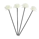 LIFKICH 4個 アロマスティック 香ばしい 家庭用ディフューザー 香所 ボトル オイルディフューザー バーナー ラタンディフューザー 花ディフューザー 模擬花のディフューザー ペの花 白い