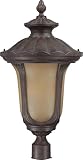 Nuvo Lighting 60/3911 Beaumont Outdoor Large Post Lantern with Photocell, Sienna Glass, Fruitwood Br