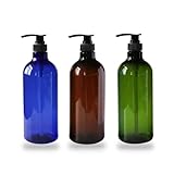 レジプロb シャンプーボトル 中が見える ディスペンサー 3本セット 詰替え 容器 大容量 1000ml (ミックス)