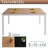 【単品】テーブル 幅135cm ブラック ウッドxガラスダイニング【Saltaire】ソルテア