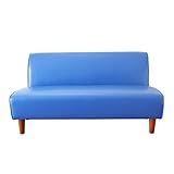 2人掛け ソファ 肘なし レザーソファ コンパクト アンティーク ビンテージ DUDE（デュード）ブルー