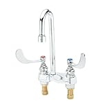 T & S真鍮b-0892-vrs医療グースネック蛇口、デッキマウント、リジッド、エアレーター、手首ハンドル、Vandal Resistant