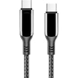 100W USB C急速充電ケーブル, 1メートル、超高速100 W 2.0 M、リアルタイム電力表示付き充電ケーブル-USB CからUSB C充電ケーブルPVC PD急速充電C型ケーブル、携帯パッドサムスンGalaxy、USB C充電器に適用