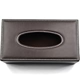 LEVIN ティッシュケース PUレザーボックス 卓上 収納ケース ラック 収納ボックス ティッシュボックス (ダークブラウン)