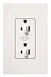 Lutron SCR-15-HDTR-SW Satin Colors 15-Amp Half Dimmable Tamper Resistant Receptacle, Snow [並行輸入品]