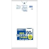 日本サニパック:サニパック 容量表記入り白半透明ゴミ袋90L HT96 型式:HT96（1セット:10枚入）
