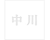 表札用名前シール 明朝体　切文字 ﾊﾟｰﾙｸﾞﾚｰ 表札サイズ200ミリ角(200×200ﾐﾘﾀｲﾌﾟ板用) 中川